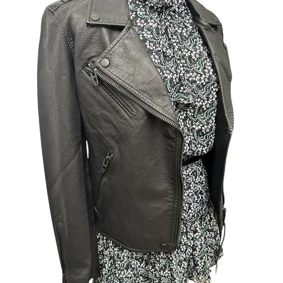 BLANK NYC Moto Jacket Vegan Leather Matte Black Onyx Women’s Size XS Small NEW - Picture 4 of 15